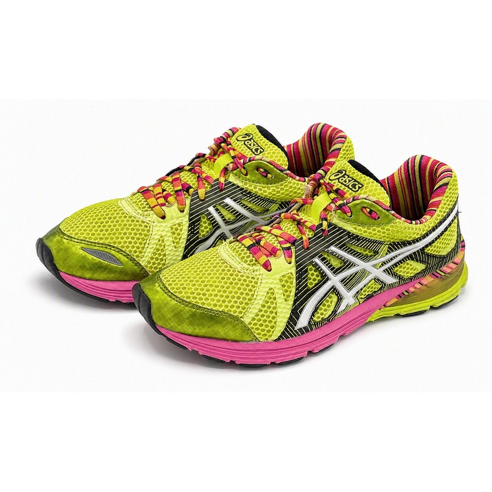 ASICS GEL-Preleus Womens Size 8.5 Flash Yellow Pink Athletic Running Shoes T480N
